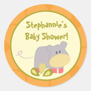 20 - 1.5" Favor Stickers Tropical Punch Elephant