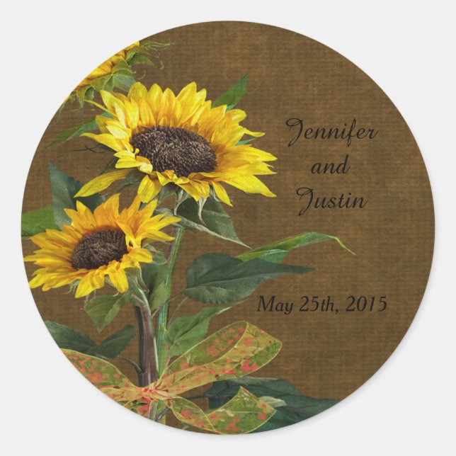 20 - 1.5 Inch Envelope Seal Summer Sunflower (Front)