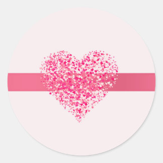 20 - 1.5 Inch Envelope Seals Pink Heart Confetti