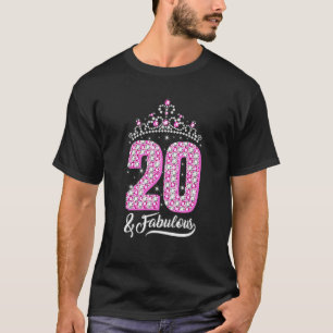 20 and Fabulous 20th Birthday Diamond Crown Women T-Shirt