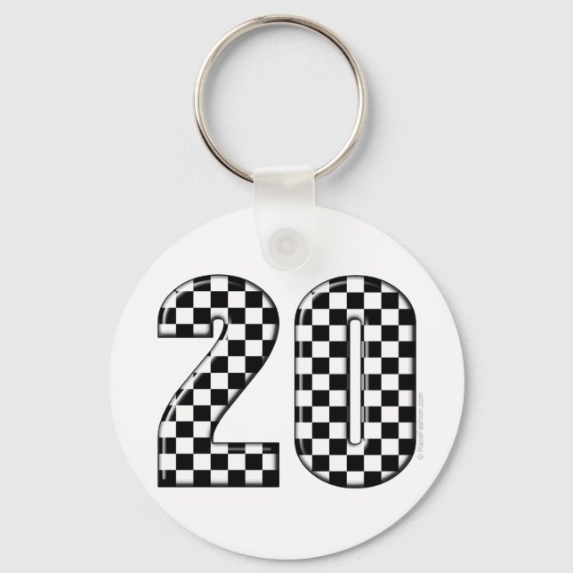 20 auto racing number keychain (Front)