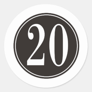 #20 Black Circle (front) Classic Round Sticker