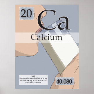 20. Calcium (Ca) Periodic Table of the Elements Poster