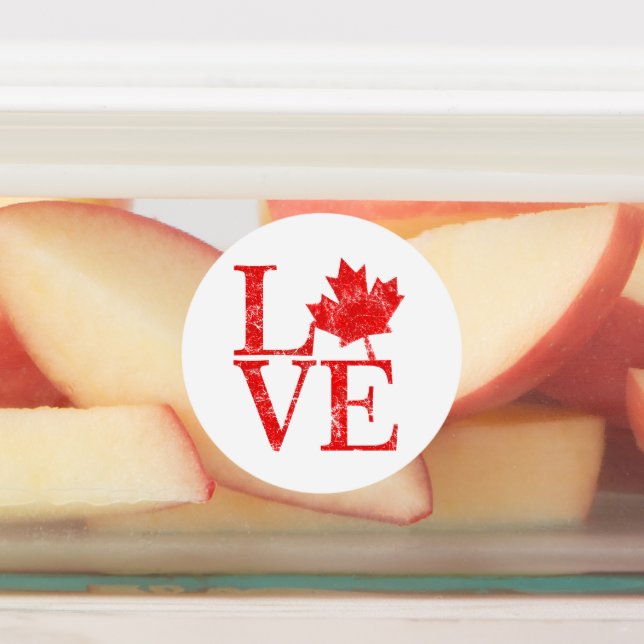 20 Canadian Maple Leaf Love Labels (Affixed)