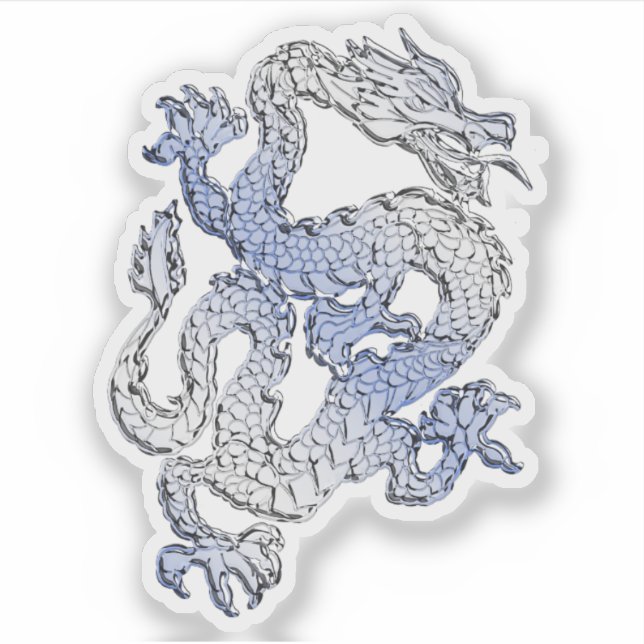 20 Chrome Style Dragon Prints Sticker (Front)