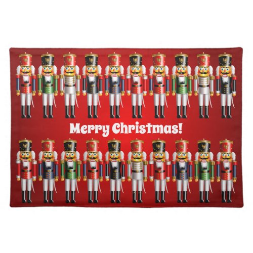 20 Colorful Xmas Nutcracker Toy Soldiers Cloth Placemat