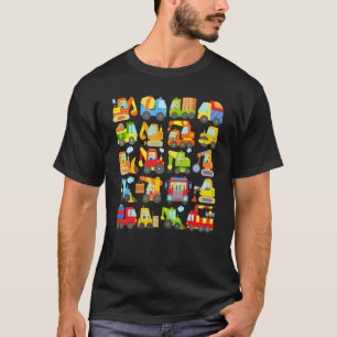 20 construction vehicles excavator truck cars cons T-Shirt