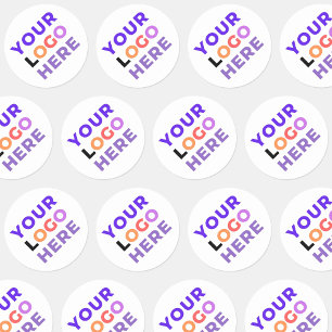 20 Custom Company Business Logo Branded Classic Round Sticker