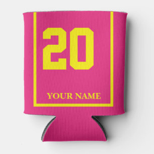 20 Fuchsia Pink Yellow Horse Saddle Blanket Custom Can Cooler