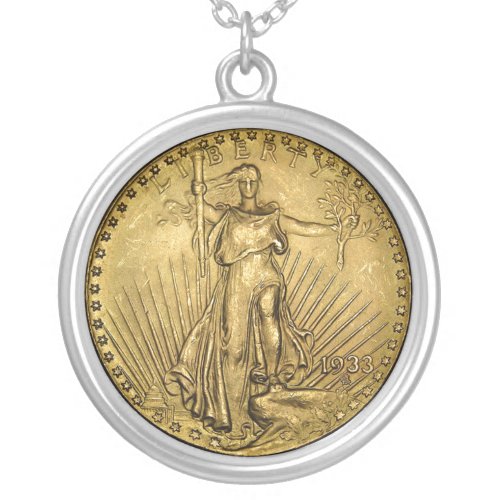 20 GOLD COIN REPLICA SILVER PLATED NECKLACE