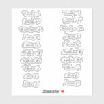20 Guests Modern Elegant Calligraphy Sticker