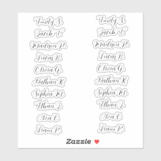 20 Guests Modern Elegant Calligraphy Sticker