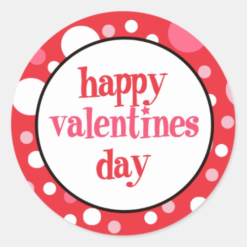 20 Happy Valentines Day Cupcake Toppers Classic Round Sticker