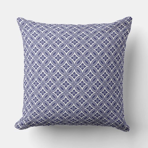 20 inch Outdoor Accent Pillow Blue and White