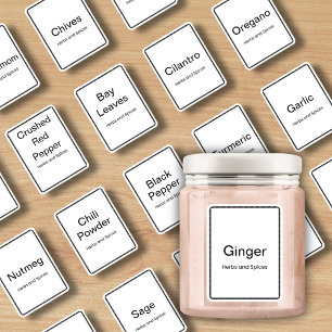 20 kitchen herbs and spices, minimal modern sticker