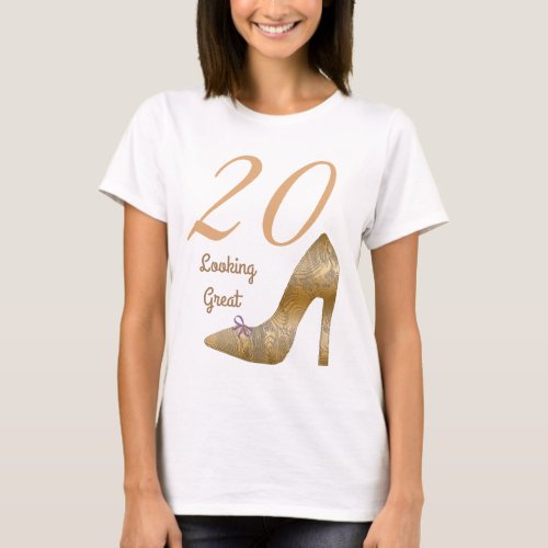 20  Looking Great High Heel Lavender Bow T_Shirt