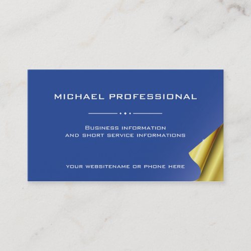 20 Modern Professional Business Card blue, gold