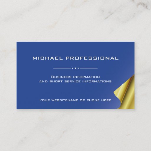 Customizable 20 Modern Professional Business Card blue, gold