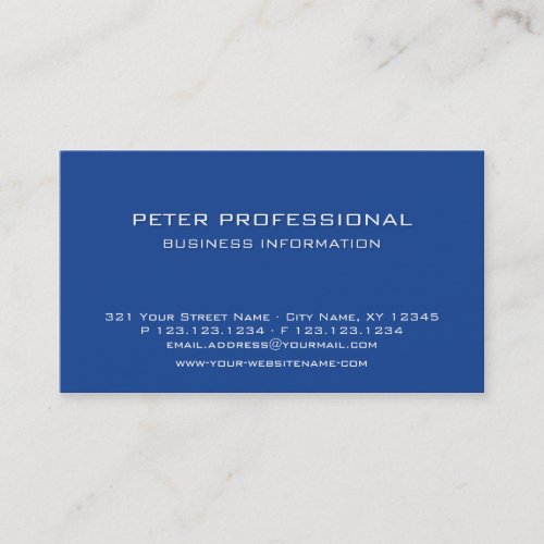 20 Modern Professional Business Card royal blue