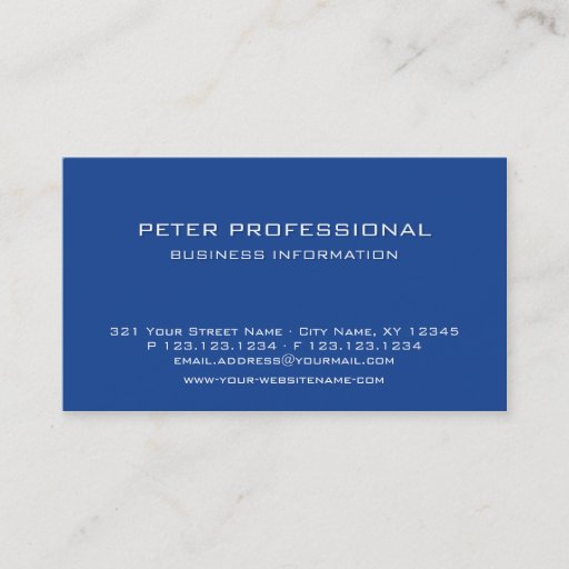 Customizable 20 Modern Professional Business Card royal blue