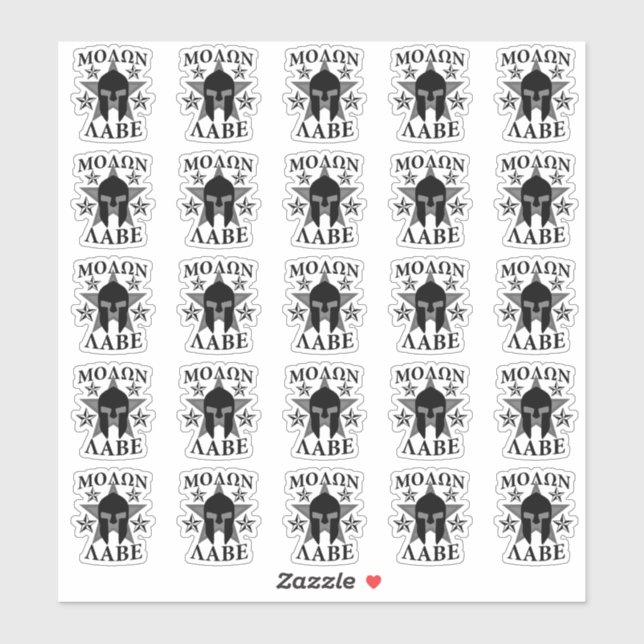 20 Molon Labe Spartan Warrior Stars Sticker (Sheet)