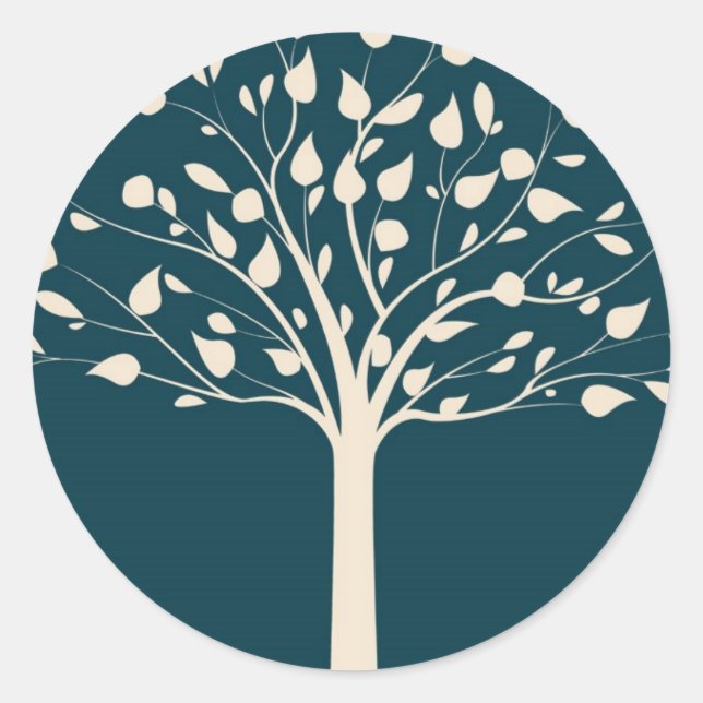 20 Navy/Creme Tree Envelope Seal Wedding (Front)