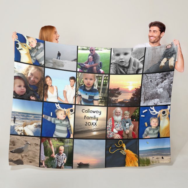 20 of Your Instagram Photos Here Fleece Blanket (In Situ)
