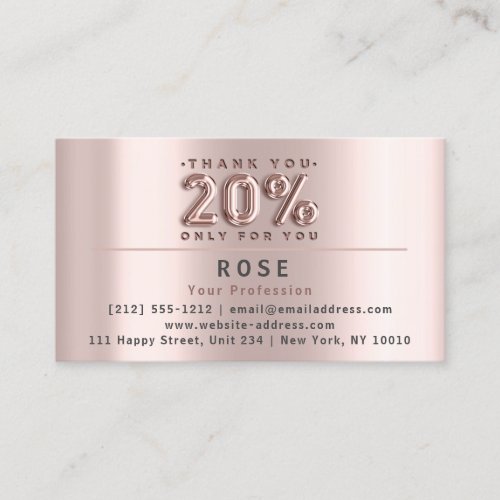 20 Off Discount Logo Thank Rose US American Flag Appointment Card