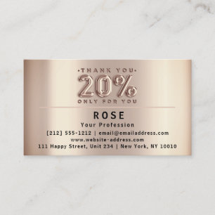 20% Off Discount Logo Thank Rose US American Flags Appointment Card