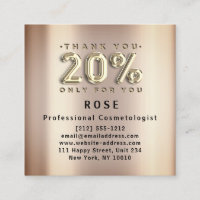 20% Off Discount Logo Thank You Rose Gold