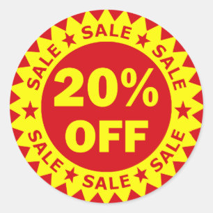 20% Off Retail Sale Stickers