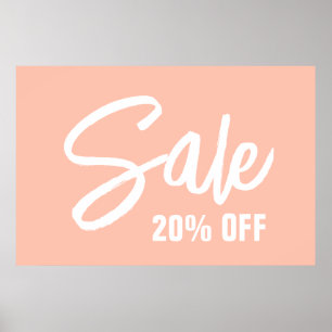 20% Off Sale Sign, Large Sale Poster for Retail