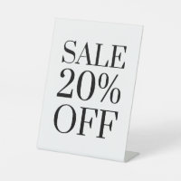 20% Off Sale Sign, Tabletop Counter Signage, Store