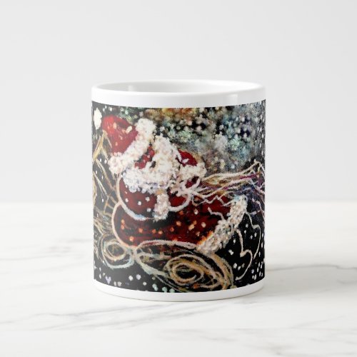 20 ounce Jumbo Specialty Mug Wonderful Santa Ptg Giant Coffee Mug