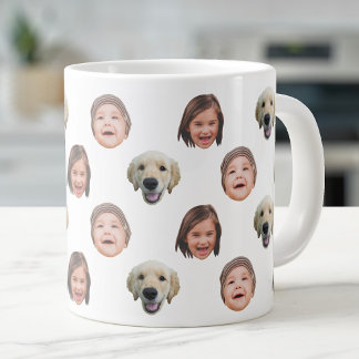 20 Oz Jumbo Cute Family Face 3 Photos Specialty Giant Coffee Mug