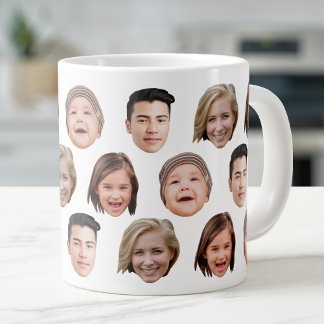 20 Oz Jumbo Family Face 4 Photos Specialty Giant Coffee Mug