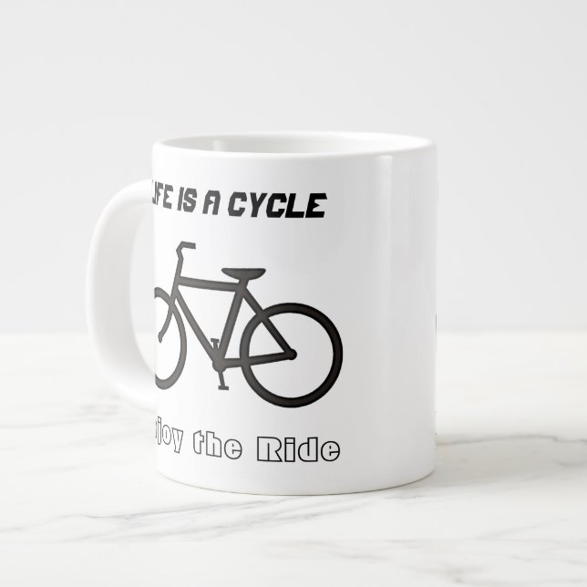 20 oz Jumbo Mug Bowl, "Life is a Cycle" (Front Left)