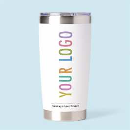 20 oz White Insulated Tumbler Company Logo Branded