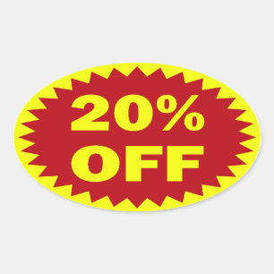 20 Percent Off Oval Sticker
