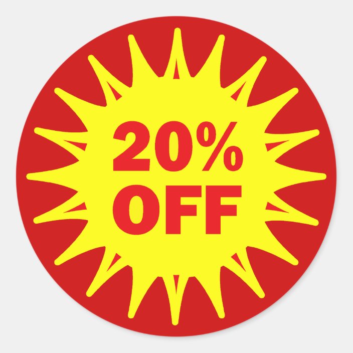 20 PERCENT OFF RETAIL LABEL | Zazzle.com