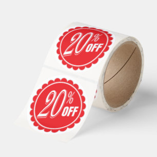 20 Percent Off Retro Sale Classic Round Sticker