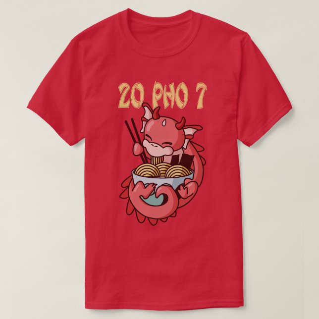 20 Pho 7 Kawaii Dragon RamenOtaku T-Shirt (Design Front)