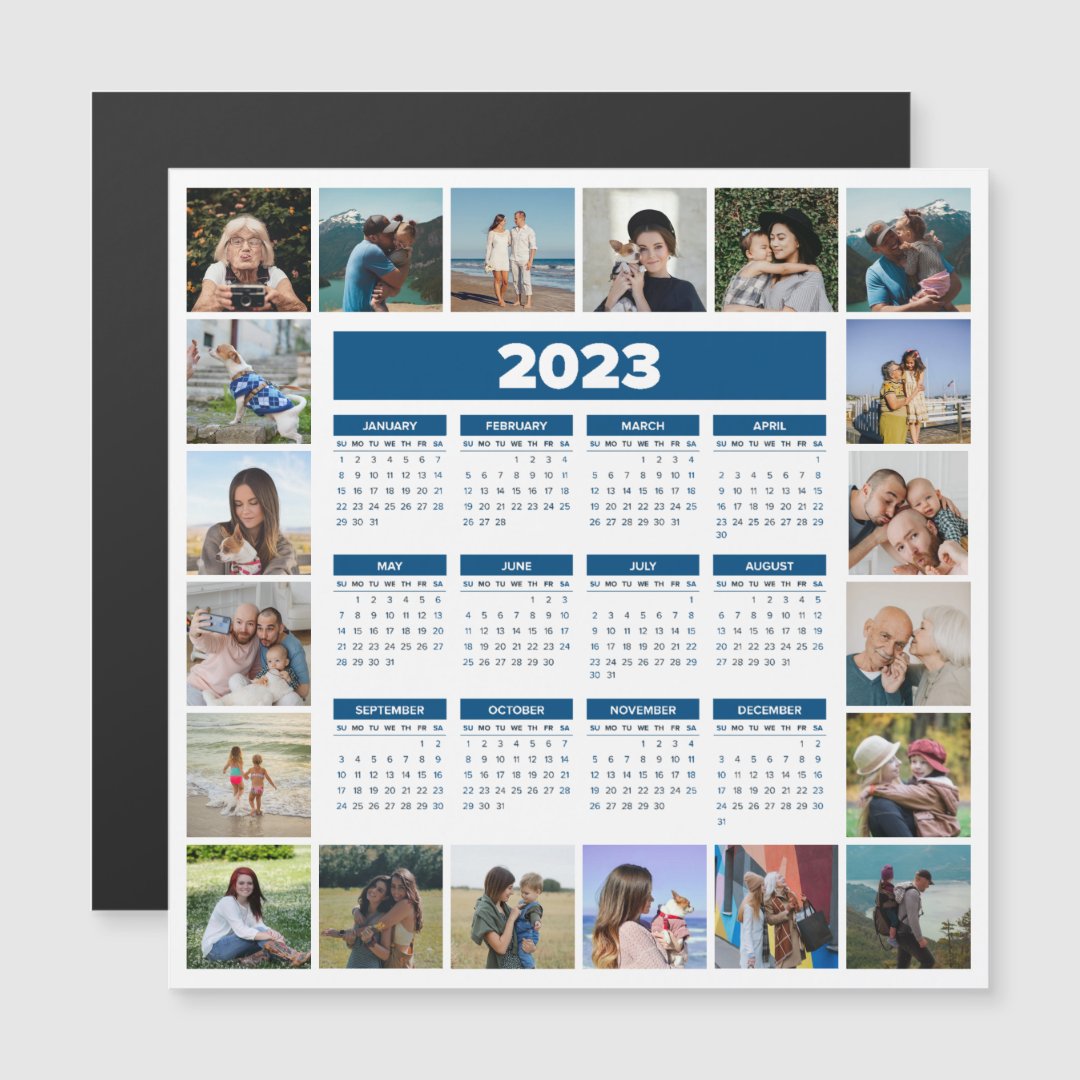 20 Photo Collage 2023 Calendar Card Zazzle