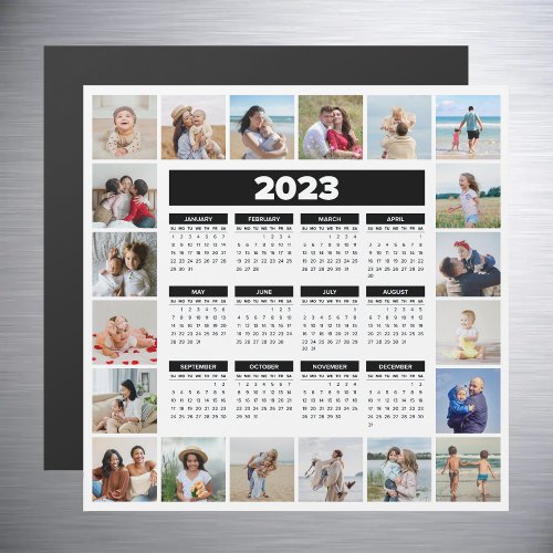 20 Photo Collage 2023 US Calendar Magnetic Card
