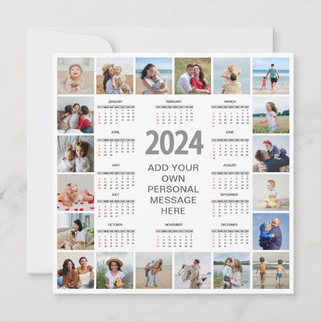 20 Photo Collage 2024 Calendar Add Your Own Text Card Zazzle   20 Photo Collage 2024 Calendar Add Your Own Text Card Ra6202cc0ea4e4aa386aa2aaacec0afc2 Tcvtr 630 