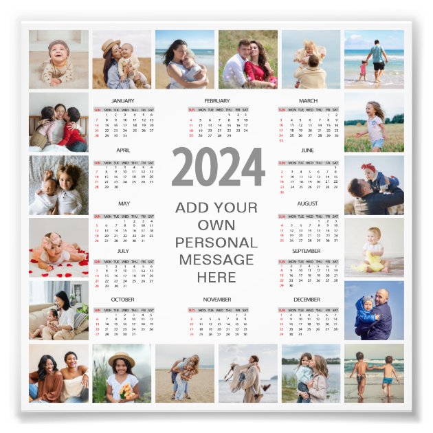 20 Photo Collage 2024 Calendar Photo Enlargement Zazzle   20 Photo Collage 2024 Calendar Photo Enlargement R219e90b148fa4b0d86dba2f93f234254 Fk99 8byvr 630 