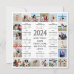20 Photo Collage 2024 Year At A Glance Calendar Card<br><div class="desc">Create your own, Year At A Glance Calendar, Photo Collage for Christmas, Birthdays, Weddings, Anniversaries, Graduations, Father's Day, Mother's Day or any other Special Occasion, with our easy-to-use design tool. Add your favorite photos of friends, family, vacations, hobbies and pets and you'll have a stunning, one-of-a-kind photo collage. Our custom...</div>