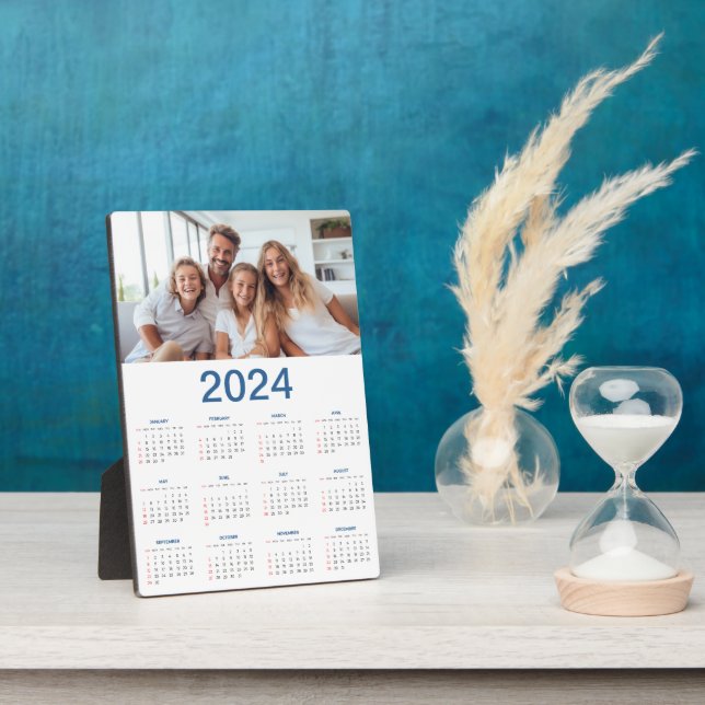 20 Photo Collage 2024 Year At A Glance Calendar Plaque (Side)