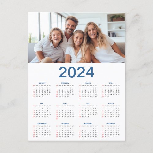 20 Photo Collage 2024 Year At A Glance Calendar Postcard