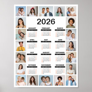 20 Photo Collage 2024 Year At A Glance Calendar Poster